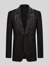 Onyx Silver Pearl-Ring Shawl-Collar Tuxedo Jacket 07