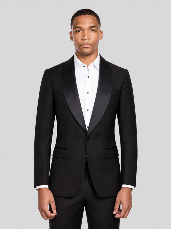 Onyx Classic Satin Shawl-Collar Tuxedo Jacket 01