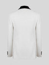 Ivory Black Velvet Shawl-Collar Double-Breasted Tuxedo Jacket 09