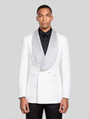 Ivory Crystal-Mesh Shawl-Collar Double-Breasted Tuxedo Jacket 06