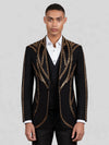 Onyx Gold Sequin Wave Peak-Lapel Tuxedo Jacket 01