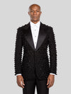 Onyx Jet Spike-Crystal Peak-Lapel Tuxedo Jacket - cover