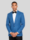 Azure Blue Single-Button Peak-Lapel Suit Jacket 02