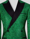 Emerald Paisley-Jacquard Satin Peak-Lapel Two-Button Double-Breasted Tuxedo Jacket 08