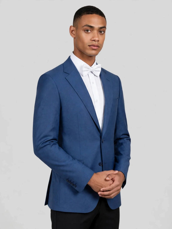 Steel Blue Two-Button Notch-Lapel Suit Jacket 03