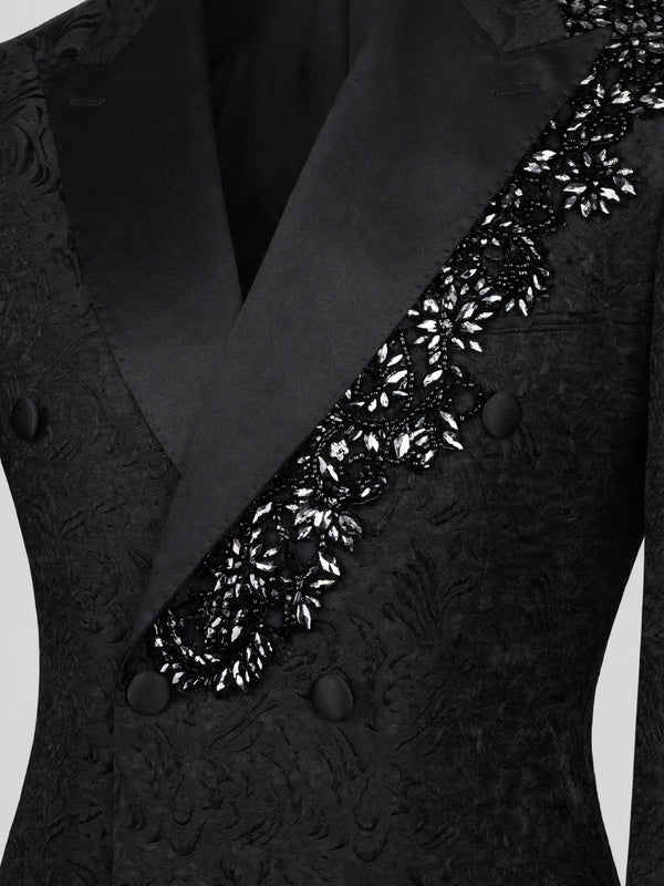 Onyx Crystal Double-Breasted Tuxedo Jacket 08