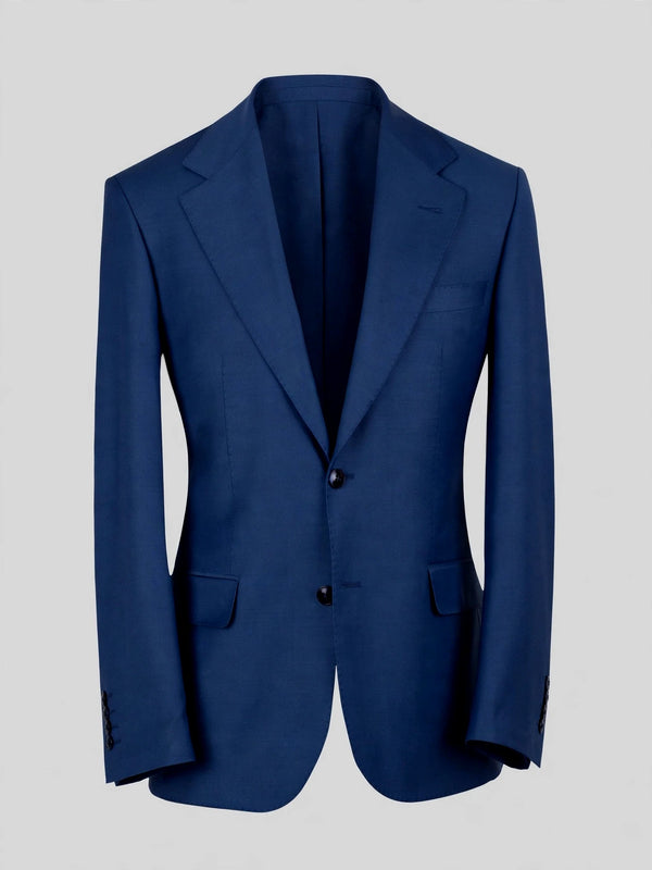 Steel Blue Two-Button Notch-Lapel Suit Jacket 07