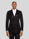 Onyx Jet Beaded Drip Peak-Lapel Double-Breasted Tuxedo Jacket - cover