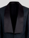 Slate Grey Diamond-Texture Satin Shawl-Collar Tuxedo Jacket 08