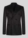 Onyx Jet Bead-Gradient Peak-Lapel Double-Breasted Tuxedo Jacket 07