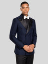 Midnight Navy Satin Peak-Lapel Six-Button Double-Breasted Tuxedo Jacket 05
