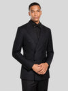 Onyx Pinstripe Six-Button Peak-Lapel Double-Breasted Suit Jacket 06