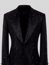 Onyx Jet Paisley-Scatter Peak-Lapel Tuxedo Jacket 08