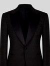 Onyx Textured Satin-Welt Peak-Lapel Tuxedo Jacket 08