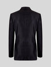 Charcoal Black Tonal-Stripe Six-Button Peak-Lapel Double-Breasted Suit Jacket 09