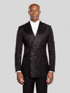 Onyx Silver Jet Diagonal Peak-Lapel Double-Breasted Tuxedo Jacket - cover