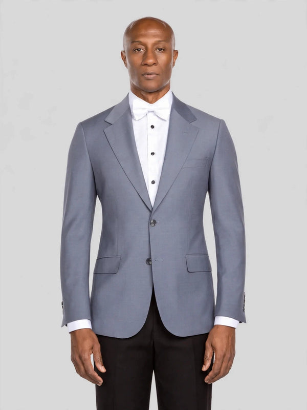 Slate Blue-Grey Two-Button Notch-Lapel Suit Jacket - cover