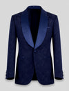 Navy Paisley-Jacquard Satin-Welt Shawl-Collar Tuxedo Jacket 07