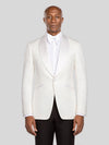 Ivory Fine-Jacquard Satin Shawl-Collar Tuxedo Jacket - cover