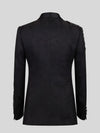 Onyx Jet Beaded Diagonal Shawl-Collar Tuxedo Jacket 09