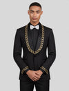 Onyx Gold Rope-Chain Shawl-Collar Tuxedo Jacket 05