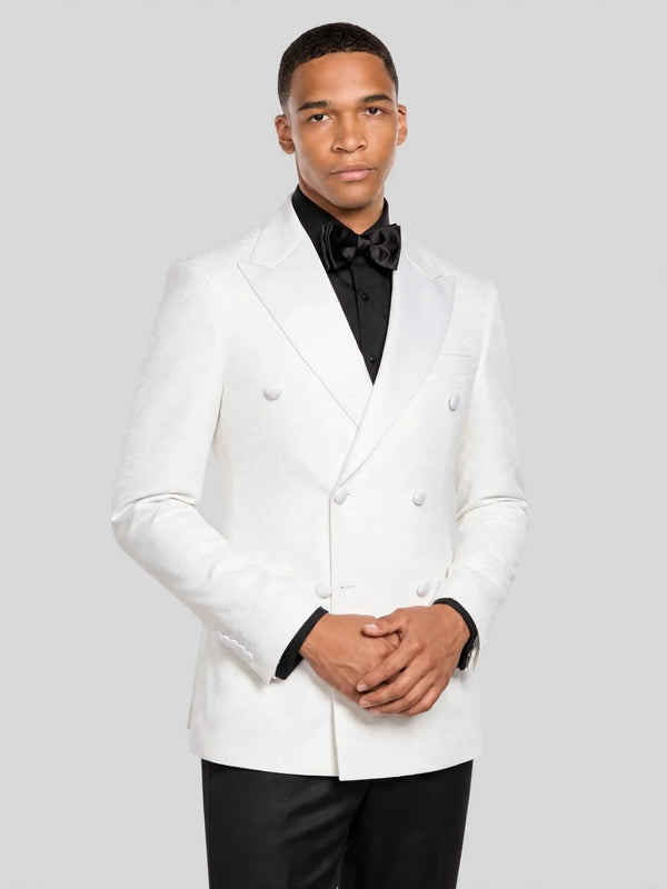 Ivory Satin Peak-Lapel Double-Breasted Tuxedo Jacket 06