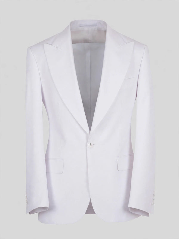Snow White One-Button Peak-Lapel Suit Jacket 07
