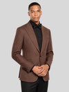 Chestnut Brown Single-Button Notch-Lapel Suit Jacket 06