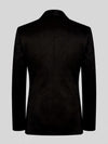 Onyx Matte Silver Crystal-Trim Shawl-Collar Double-Breasted Tuxedo Jacket 09