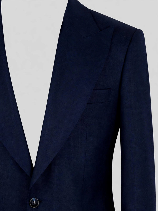 Midnight Navy Single-Button Peak-Lapel Suit Jacket 08