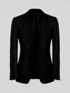 Onyx Glitter-Tweed Satin Shawl-Collar Tuxedo Jacket 07