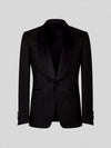 Onyx Textured Satin Shawl-Collar Tuxedo Jacket 07