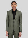 Sage Olive Two-Button Notch-Lapel Suit Jacket 04