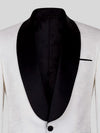 Ivory Textured Black Shawl-Collar Black-Welt Tuxedo Jacket 08