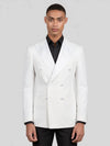 Ivory White Houndstooth Satin Peak-Lapel Double-Breasted Tuxedo Jacket 04