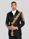 Onyx Gold Crystal Cascade Double-Breasted Tuxedo Jacket 03