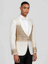 Ivory Gold Gradient Crystal-Dot Shawl-Collar Tuxedo Jacket 03