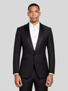 Onyx Textured Satin Shawl-Collar Tuxedo Jacket 01