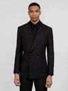 Onyx Fine Pick-Stitch Patch-Pocket Peak-Lapel Double-Breasted Tuxedo Jacket 04