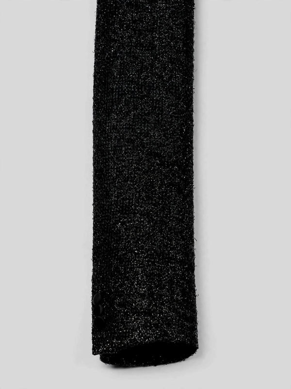 Onyx Glitter-Tweed Satin Shawl-Collar Tuxedo Jacket 10