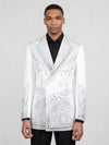 Ivory Silver Crystal Drip Peak-Lapel Double-Breasted Tuxedo Jacket 04