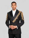 Onyx Gold Double-Breasted Tuxedo Jacket 01