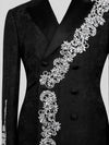 Onyx Silver Crystal Cascade Double-Breasted Tuxedo Jacket 08