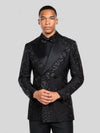 Onyx Silver Jet Diagonal Peak-Lapel Double-Breasted Tuxedo Jacket 06