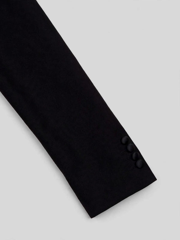 Onyx Smooth Ticket-Pocket Wide Shawl-Collar Tuxedo Jacket 10