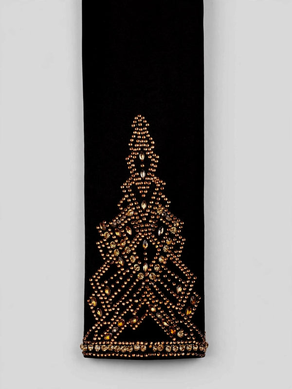 Onyx Gold Crystal Diamond-Lattice Peak-Lapel Tuxedo Jacket 10
