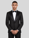 Onyx Textured Satin-Welt Peak-Lapel Tuxedo Jacket 02