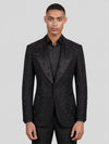 Onyx Jet Paisley-Scatter Peak-Lapel Tuxedo Jacket 04
