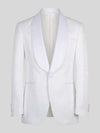 Ivory Jacquard Jetted-Pocket Satin Shawl-Collar Tuxedo Jacket 07