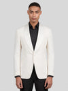 Ivory Slant-Pocket Satin Shawl-Collar Tuxedo Jacket 04